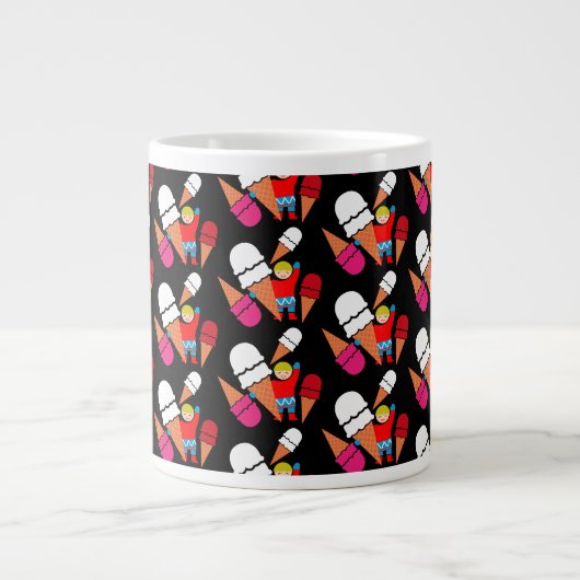  Retro Ice Cream Art Grote Koffiekop (Voorkant)