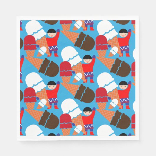 Retro Ice Cream Art Servet (Voorkant)