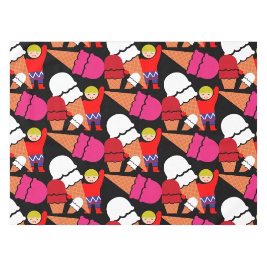 Retro Ice Cream Art Tafelkleed (Voorkant (Horizontaal))
