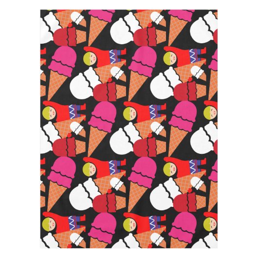 Retro Ice Cream Art Tafelkleed (Voorkant)