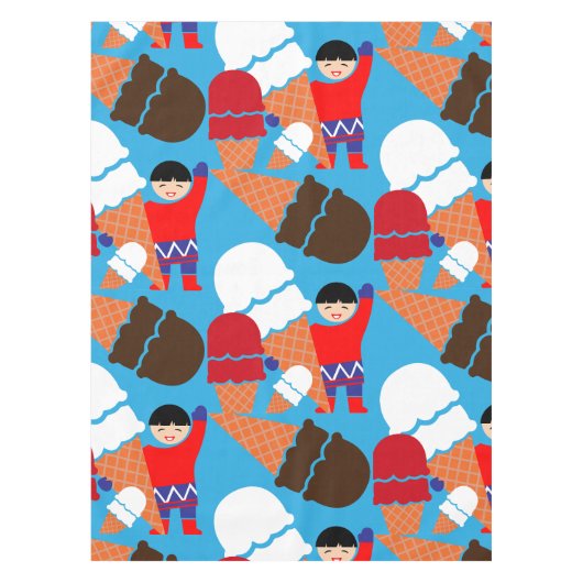 Retro Ice Cream Art Tafelkleed (Voorkant)