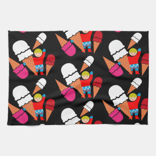 Retro Ice Cream Art Theedoek