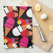 Retro Ice Cream Art Theedoek (Quarter Fold)