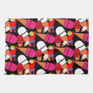 Retro Ice Cream Art Theedoek