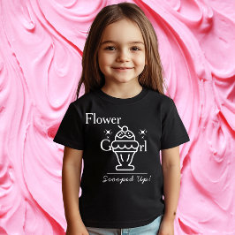 Retro Ice Cream Bloemenmeisje schepte matchen op T-shirt
