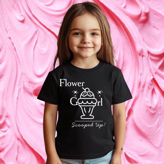 Retro Ice Cream Bloemenmeisje schepte matchen op T-shirt
