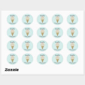 Retro Ice Cream Cone op Mint Green Ronde Sticker (Vel)