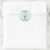Retro Ice Cream Cone op Mint Green Ronde Sticker (Tas)
