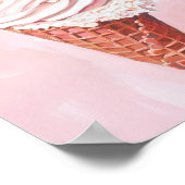 Retro Ice Cream Cone Pink Painting Poster, Poster (Hoek)