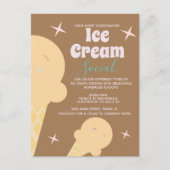Retro Ice Cream Cone Social Flyer-uitnodiging Briefkaart (Voorkant)