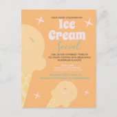Retro Ice Cream Cone Social Flyer-uitnodiging Briefkaart (Voorkant)