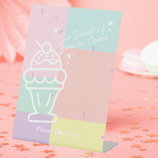 Retro Ice Cream Favoriet Reclamebord Met Voetstuk