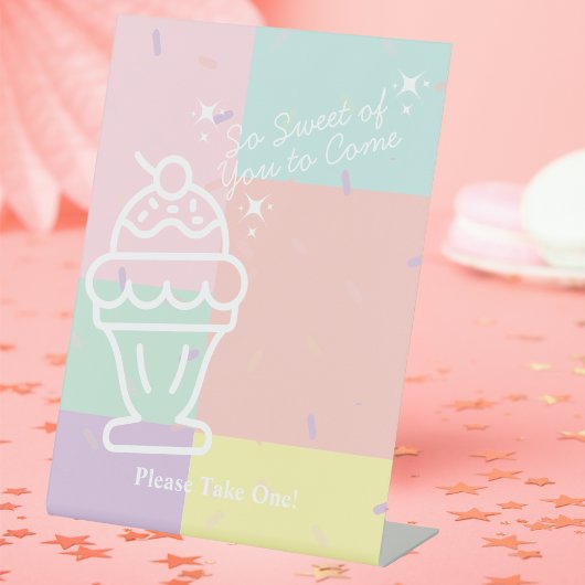 Retro Ice Cream Favoriet Reclamebord Met Voetstuk