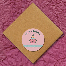 Retro Ice Cream Gemaakt met Love Label Sticker