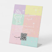 Retro Ice Cream Honeymoon Fund voetstuk Reclamebord Met Voetstuk (Voorkant)