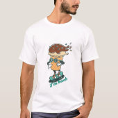 Retro Ice Cream op skateboard, koude drinken, bril T-shirt (Voorkant)