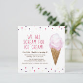 Retro Ice Cream Party met de hand geïllustreerd Kaart (Staand voorkant)