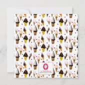 Retro Ice Cream Party met de hand geïllustreerd Kaart (Achterkant)