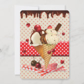 Retro Ice Cream Party Uitnodiging (Achterkant)