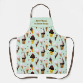 Retro Ice Cream Pastel Green Personalized Apron Schort (Voorkant)