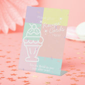Retro Ice Cream Plaats hier uw Recept Kaart Reclamebord Met Voetstuk