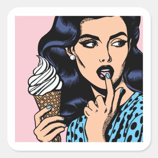 Retro Ice Cream Pop Art Stickers (Voorkant)