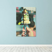 Retro ice cream popsicle canvas afdruk (Insitu (Houten vloer))