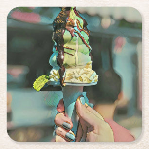 Retro ice cream popsicle kartonnen onderzetters