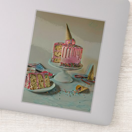 Retro ice cream popsicle sticker (Detail)