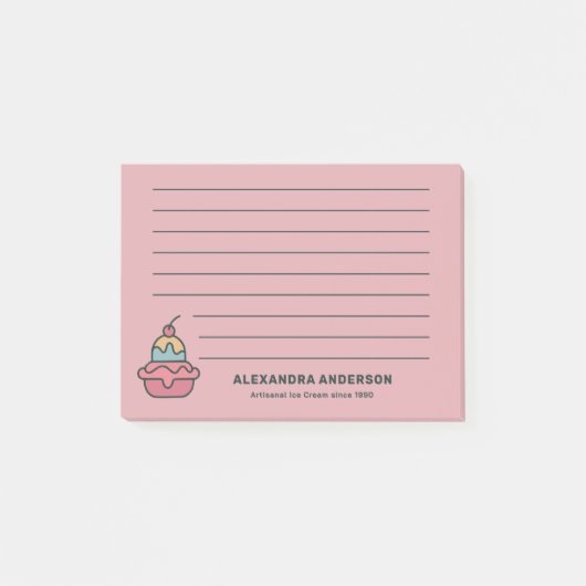Retro Ice Cream Post-it® Notes (Voorkant)