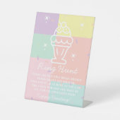 Retro Ice Cream Ring Hunt Spel voetstuk teken Reclamebord Met Voetstuk (Voorkant)