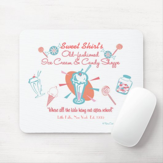 Retro Ice Cream & Snoep Shoppe Muismat (Met muis)