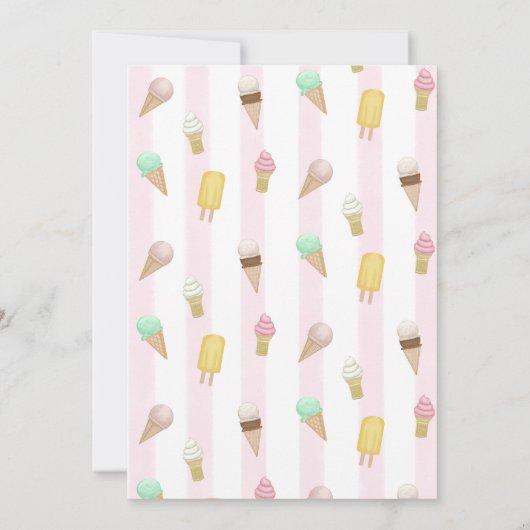Retro Ice Cream Sociaal Verjaardagsfeest Kaart (Achterkant)