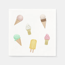 Retro Ice Cream Sociaal Zoete Traktaties Servet