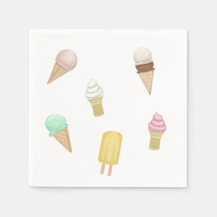 Retro Ice Cream Sociaal Zoete Traktaties Servet