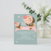 Retro Ice Cream Social Flyer-uitnodiging Briefkaart (Staand voorkant)