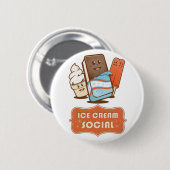 Retro Ice Cream Social Ronde Button 5,7 Cm (Voorkant /achterkant)