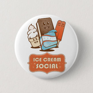Retro Ice Cream Social Ronde Button 5,7 Cm