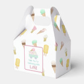 Retro Ice Cream Sociale Ice Cream Kegels Favor Box Bedankdoosjes (Voorkant Zijde)