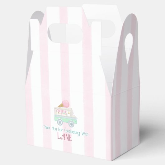 Retro Ice Cream Sociale Ice Truck Favor Box Bedankdoosjes (Geopend)