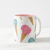 Retro Ice Cream & Sprinkles Tweekleurige Koffiemok (Voorkant rechts)
