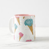 Retro Ice Cream & Sprinkles Tweekleurige Koffiemok (Voorkant links)