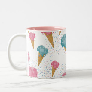 Retro Ice Cream & Sprinkles Tweekleurige Koffiemok