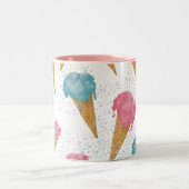 Retro Ice Cream & Sprinkles Tweekleurige Koffiemok (Center)