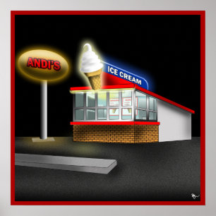 Retro Ice Cream-standaard Poster