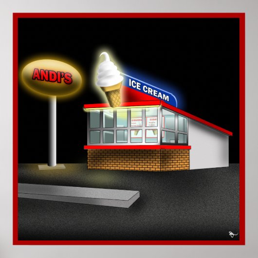 Retro Ice Cream-standaard Poster (Voorkant)