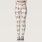 Retro Ice Cream Sundaes Leggings (Voorkant)