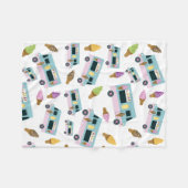 Retro Ice Cream Truck Patroon Fleece Deken (Voorkant (Horizontaal))
