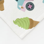Retro Ice Cream Truck Patroon Fleece Deken (Hoek)