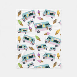 Retro Ice Cream Truck Patroon Fleece Deken